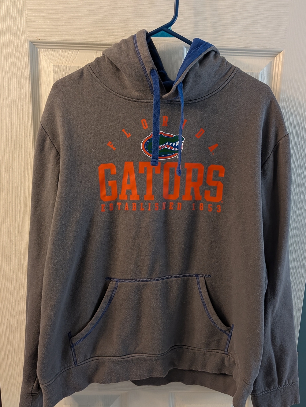 Fanatics Gray Florida Gators Hoodie with Orange Logo and Blue Accents